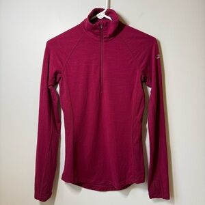 Icebreaker merino wool long sleeve base layer half zip 200 Zone ski hike trail